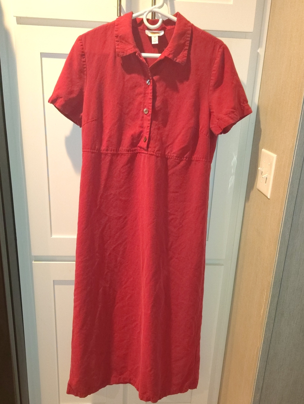 Talbots Red Collared Midi Dress